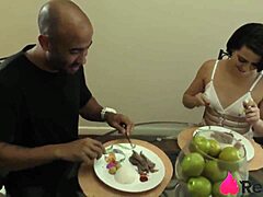 hey, husband got surprised with dinner and juicy lingerie anal in cowgirl