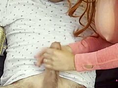 After my french relato, the curvy european babe masturbates the neighbor's huge polla in bedroom lingerie