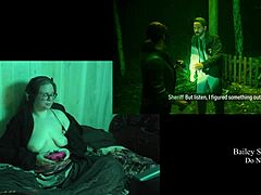 Playing Naked Night Springs with my big ass brunette curves exposed 😏