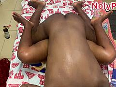 Romantic homemade missionary sex with curvy babe big natural tits moaning loud in swollen tight wet pussy passion!