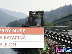 Sweet Blonde Anna Katarina Poses Outdoor Exposing Natural Body