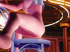 Tina teases with big tits in erotic nude casino scene focused on sensual poses.