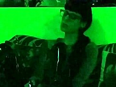 beth kinky as sexy goth domina smokes cigarette in green light hd