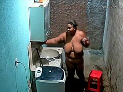 Hidden camera catches stepmom shaving while stepson watches her secretly