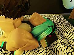 Hey, Hatsune Miku grabbed my microphone but we ended up in a wild cowgirl ride with cumshot finish