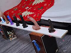 Petite 18+ Stepsister Tests All Toys in Rough Anal and DP Dildo Challenge