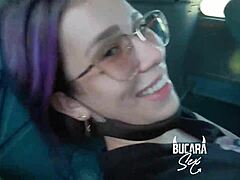 horny girlfriend deepthroating big cock on bus to bogota