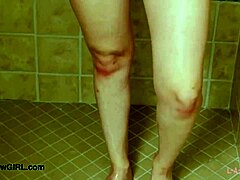 Sweet Teen 18+ Brunette Takes Shower Before Daddy Massage on Sofa in Casting Interview