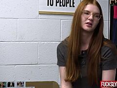 jane rogers petite blonde employee caught shoplifting in office