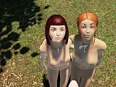 uh, i'm out here playin' paradise trails vr part 8 with my shaved redhead pussy outdoors...