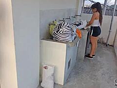 overwhelmed with lust as i creampie my tattooed milf aunt on balcony secretly.