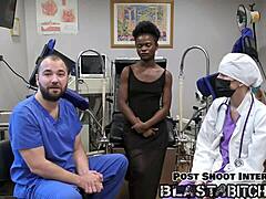 Whoa, check out Rina Arem's shaved pussy getting fucked missionary style by the patient and then blasted with jizz