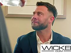 Hey, this blonde busty babe gets her pussy filled with cock in deepthroat and riding action! 😈