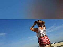 Farol Na Praia with Mature Milf Showing Big Natural Tits and Pussy Lips