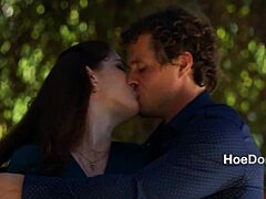 Is the spark alive between Robby Apples and Evelyn Claire in this rough outdoor fuck?