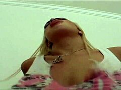 starla looks up at camera while sucking dick and being boned in missionary with small tits