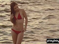 Petite naked Ukrainian babe Demi Fray shows off her playful side outdoor!