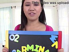 Carmina Kai cute 19-year-old Asian first time with huge cock in POV