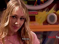 Hey, watch me fucking my stepdad outdoors while Pac Man watches