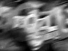 Redhead gives blowjob and takes cumshot in detailed action