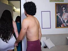 amiga heats up watching me massage her novio then joins for threesome creampie oral action