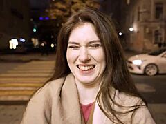 Picked up cute girl on street and fucked her without condom in college dorm