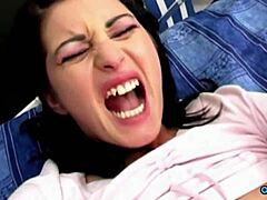 Are you ready for this dirty brunette Simone to deepthroat your cock before vigorous doggystyle asshole stretching with toys?