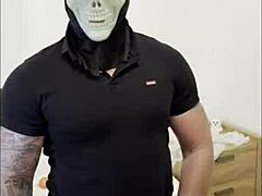 Creepy uncle fucks girlfriend in miniskirt doggystyle on Halloween and creampies her tight pussy