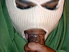 I give this masked girl a super sloppy deepthroat blowjob experience