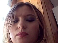 Blonde Katrina Boldly Fingers Her Wet Young Pussy In The Kitchen To Intense Satisfaction