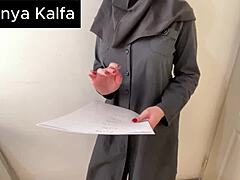 secretary in hijab feels intense passion getting fucked hard at boss house