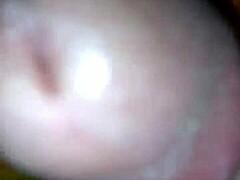 She lay in bed fingering her pussy. Then gave a quick handjob to his monster cock.