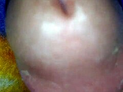 She lay in bed fingering her pussy. Then gave a quick handjob to his monster cock.