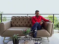 At my first casting interview Melany Latina ends up licking ass before doggystyle and missionary pounding