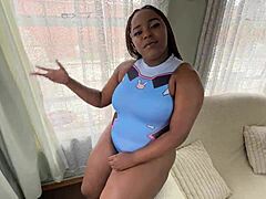 hot sex and deepthroat with thick ebony girl until pussy creampie