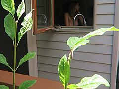 Nikki gets fucked from behind in doggystyle position highlighting her big boobs and tits during intense fucking session