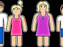 Step sisters spice up the game with hot sauce and cum treat! Who wins this interracial ffm contest?