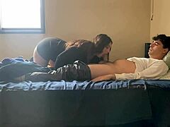 beautiful amateur girl with big ass rides cock amazingly in doggystyle.