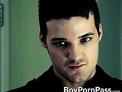 Hey, that vampire B sucker is devouring twink's big cock and tight ass in deepthroat action