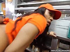 Ever tried fastfood sex at Popeyes with big black cock and curvy girl?