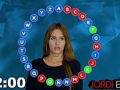 myss alessandra pushes limits in sexy game parody aiming for big prize thrill