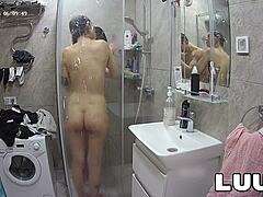 Luuv the webcam couple shares their real amateur shower routine for their reality show. Viewers enjoy the private and beautiful moments.