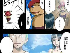 Nami and Robin, let's dive into this wild gangbang on Jaya with creampie action.