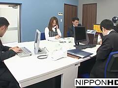 Asian Secretary Gets Played With While Shes On The Phone