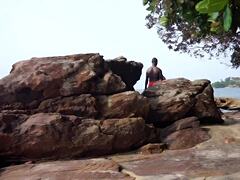 black couple's holiday turns into intriguing ass licking session