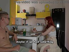 redhead step mom arrives for a quick visit and intense encounter