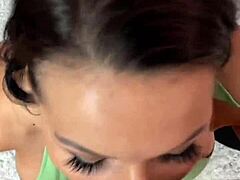 i love how this big tits brunette babe gives the sloppiest rimjob and ball sucking ever