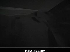 Pervsexsis shows petite 18+ stepsis Maya Wolfe blowing her stepbro with a creampie finish in taboo pov sex