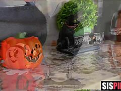 stepsisters halloween treat turns into petite pov blowjob on my cock angel gostosa jayden marcos