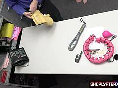 shoplyfterxxx com - mackenzie mace tries to steal this weird exercise gear from the store but officer jack vegas catches her and stops the sneaky plan